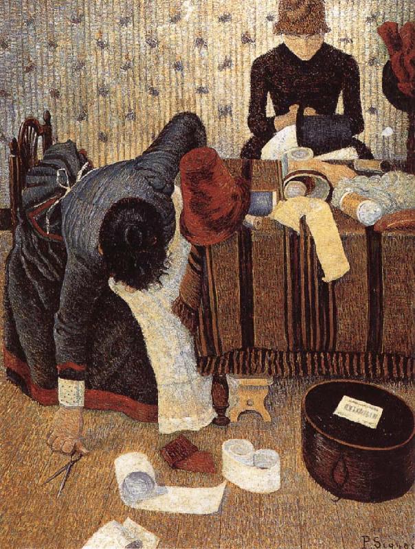 Paul Signac The woman making hats china oil painting image